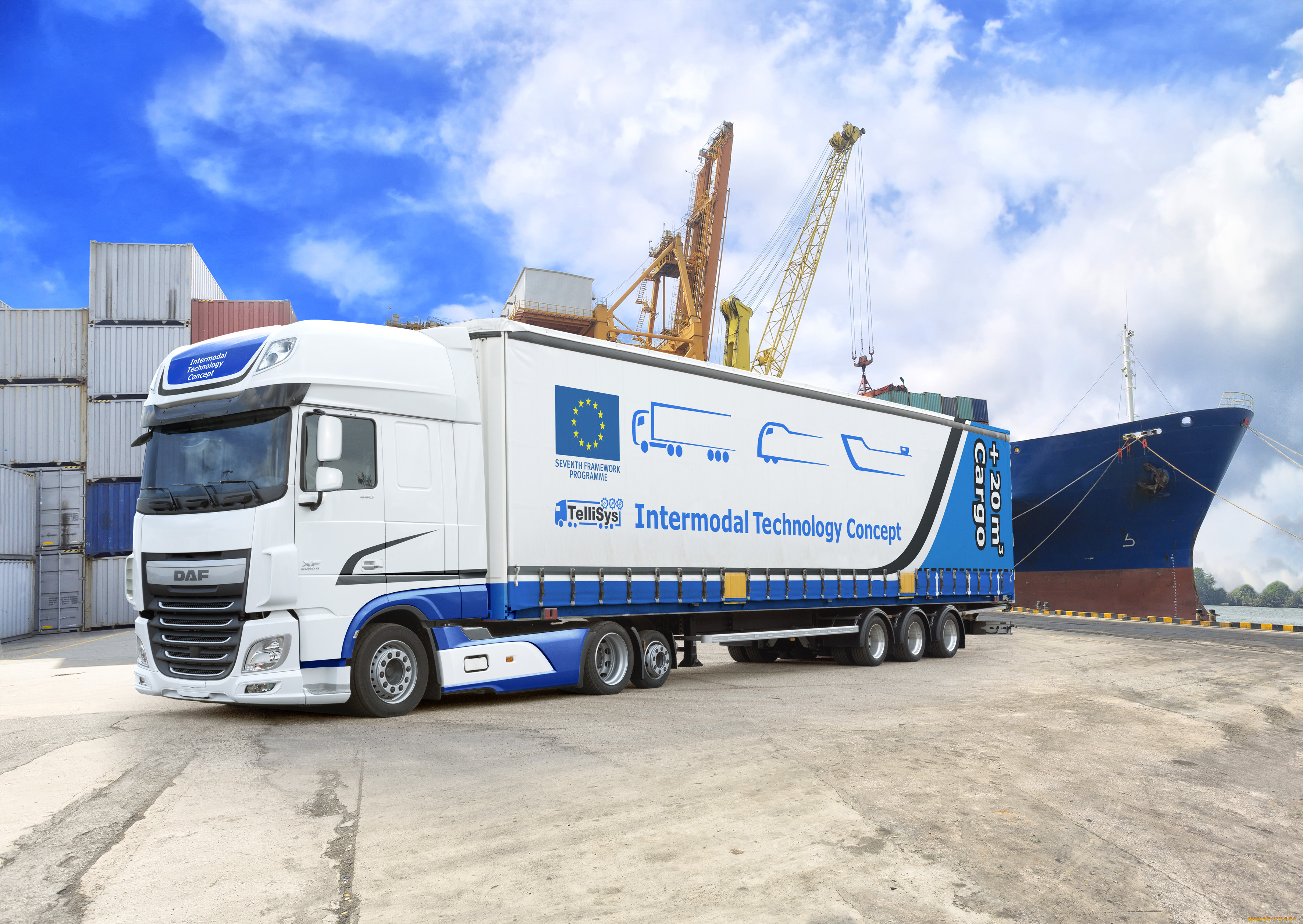 , daf, xf, 440, intermodal, technology, concept, 2015